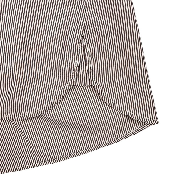 Banana Republic brown white stripe tunic blouse top long sleeve buttons XS - Picture 11 of 16